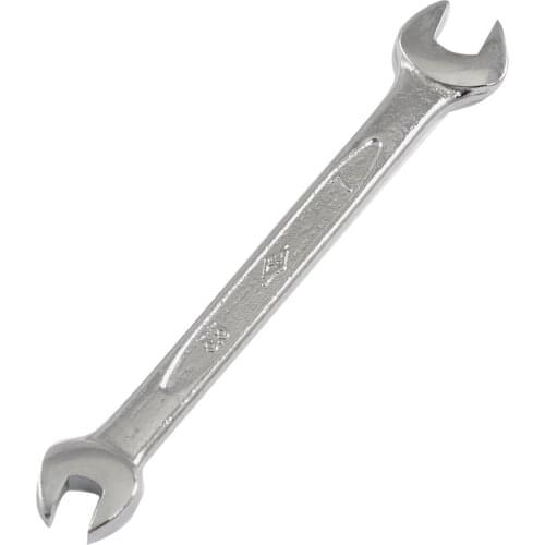 New Style Silver Tone 5.5mm x 7mm U Shape Double Open-ended Wrench Tool