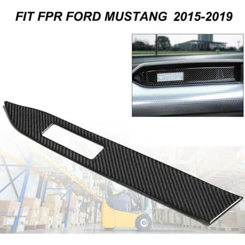 Carbon Fiber Style Car Sticker Protector Strip Auto Interior Dashboard Panel Cover Trim For Ford Mustang 2015-2019 Left Driving