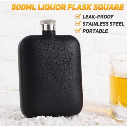 Stainless Steel Great Square Leak-proof Liquor Flask Good Hardness Hip Flask Fine Workmanship for Outdoor