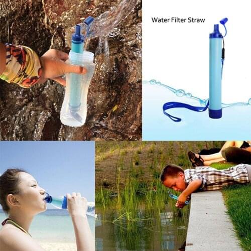 Outdoor wild life emergency direct drinking water filtering tool Disinfection individual water purifier Portable filter straw