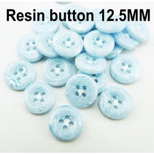 50PCS 12.5MM Tree lines blue Button brand SHIRT round resin decoration buttons coat boots sewing clothes accessory R-292H