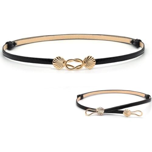 Belt For Women Thin Adjustable Leather Female Belts Elastic Alloy Buckle Dress Waist Belts ceinture femme Black Red white