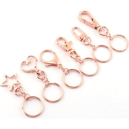 Rose Gold Swivel Clasp Trigger Clip Snap Hooks Lobster Claws Purse Hardware Supply DIY Making Key Ring Webbing Backpack 6Pcs
