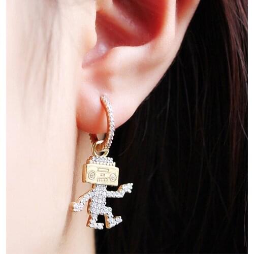 Future Technology Earrings Creative Design Robot Earrings Europe and The United States Famous Brand Personality Hipster Jewelry