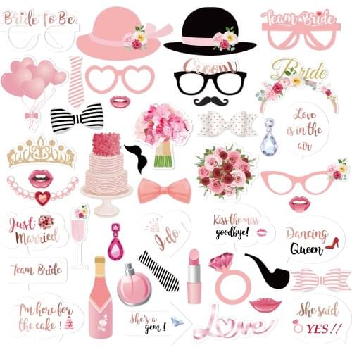 Wedding Party Decoration Holding Flowers Champagne Lipstick Diamond Ring Photobooth Props Wedding Ceremony Party Supplies PZ157