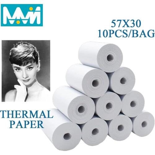 Thermal Paper 57x30mm Printable Sticker Label Papers For Children Instant Camera Mini Printer Cashier For Iphone Photo Paper