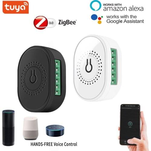 ZIGBEE MINI Wireless Smart Switch Device RF433 Gateway Hub Two-Way Remote Voice Relay Timer Control Work With Alexa Google