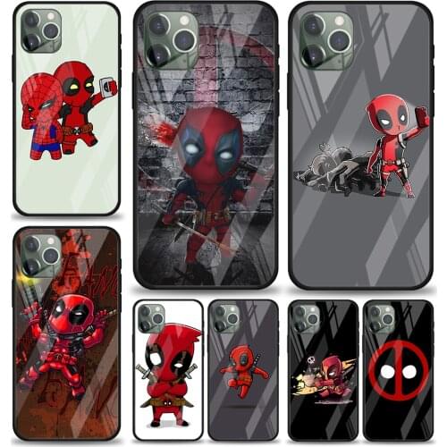 Deadpool Marvel Cartoon Tempered Glass Cover For Apple IPhone 12 Mini 11 Pro XS MAX XR X 8 7 6S 6 Plus Phone Case Coque