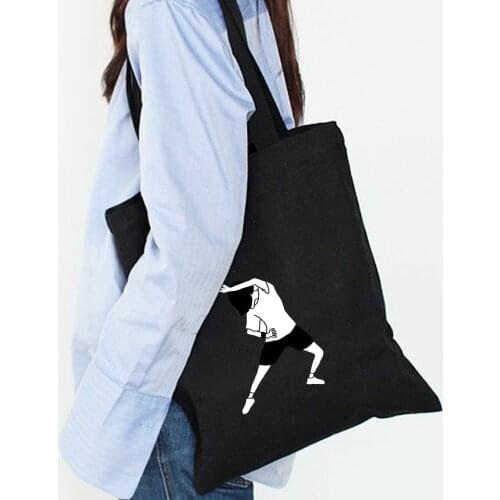 Funly Girls Print Women Student Cotton Canvas Bag Art Tote Handbag Eco Shopping Bags Large Capacity Canvas Pouch Bolsos Mujer