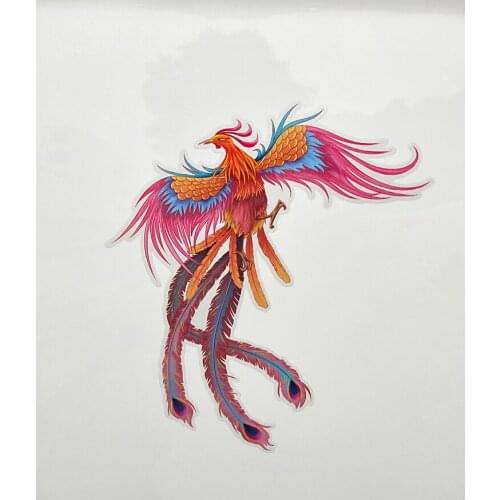 ZTTZDY 15.8cm*19.5cm Car Sticker Beautiful Colored Feathered Phoenix Bird PVC Decal YJ1-0091