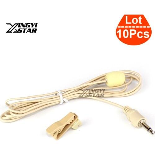 10Pcs Mini Wired Condenser Tie Clip Lapel Mic Lavalier Microphone 3.5mm Plug Mikrofon Mikrafon For Computer Tour Guide Teaching