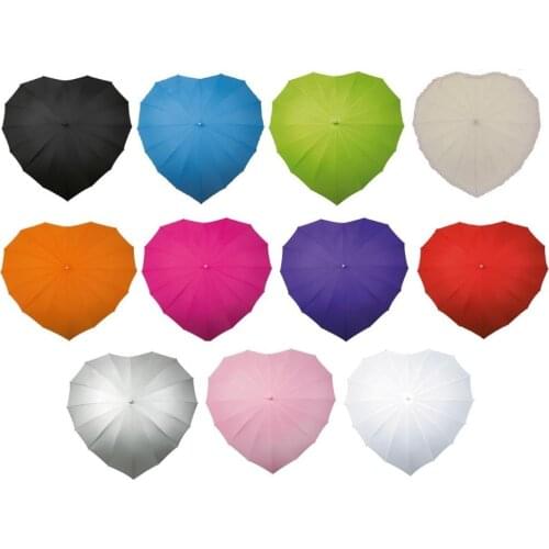 100pcs Heart Shaped Umbrellas, ALL COLOURS . Weddings Photo Shoots Valentines Fathers