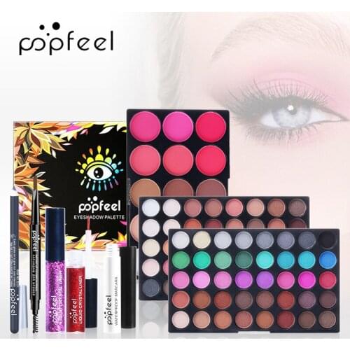 17Pcs Professional Makeup Kit Eyeshadow Cream Makeup Bag Concealer Blush Lip gloss Lipstick Makeup Brush Women Makeup Set