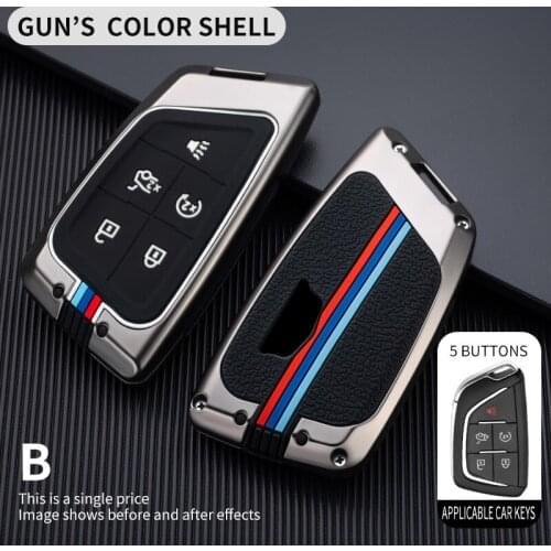 5 Buttons Car Key Cover For Cadillac CT5 CT4 2020 Car Keychain Holder Smart Keyless Remote Control Protector Case Accessory