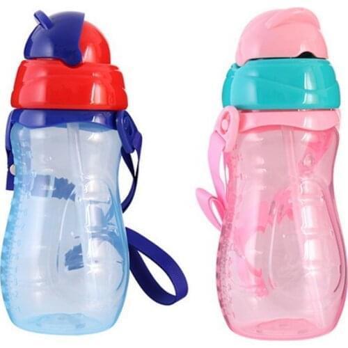 50pcs 330/260ml Baby Water Feeding Bottle With Straw Portable Cartoon Save Cups Sports Bottles 300 ML Baby Feeding Cups