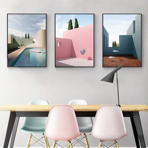 Abstract Still Life Modern Building Canvas Painting Poster and Print Wall Art Pictures Gallery for Living Room Home Decoration