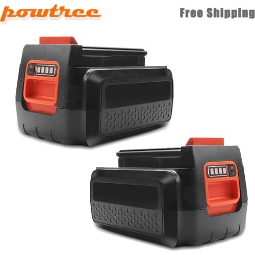 Powtree 2x For Black & Decker 40V 3000mAh Li-ion Rechargeable Power Tool Battery LBXR36 BL2036 LBX2040 LST136,LST420,LST220
