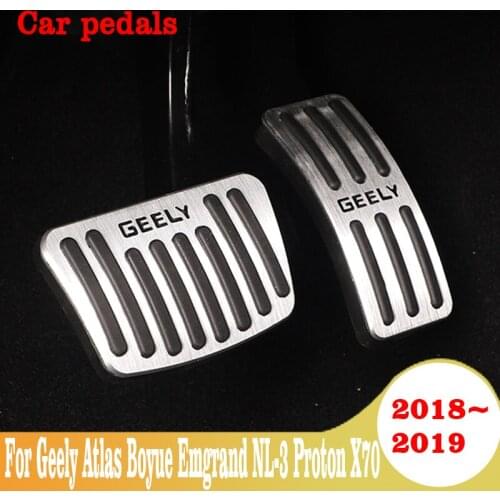 Car Pedals Accelerator Fuel Brake Foot Rest Pedals Cover For Geely Atlas Boyue Emgrand NL-3 Proton X70 2018 2019 Car Accessories