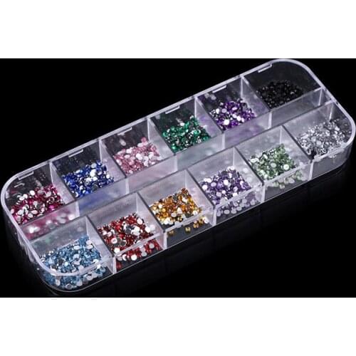 Rhinestones Storage Case Nail Decoration Glitters False Nail Case DIY Shinning Nail Art Decoration without beads