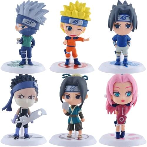 1PC Uzumaki Naruto Shippuden Anime PVC Action Figure Hatake Kakashi Q Version Model Naruto Statue Collectible Toy Figma Gifts
