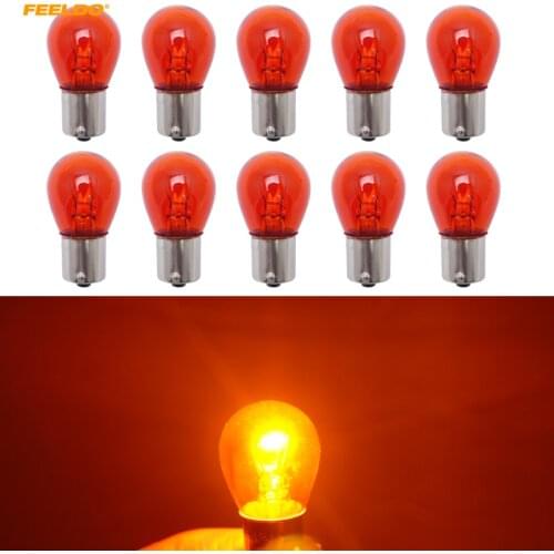 FEELDO 30pcs BAU15S 1156 S25 12V 21W Car Clear Glass Lamp Turn Tail Bulb Auto Indicator Halogen Lamp #AM4297