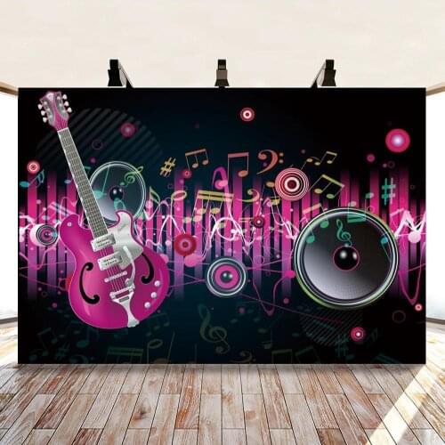 Voice Theme Guitar Audio Favors Musical Symbols Photo Background 20 30th Family Celebrate Dance Party Table Wall Backdrops Decor