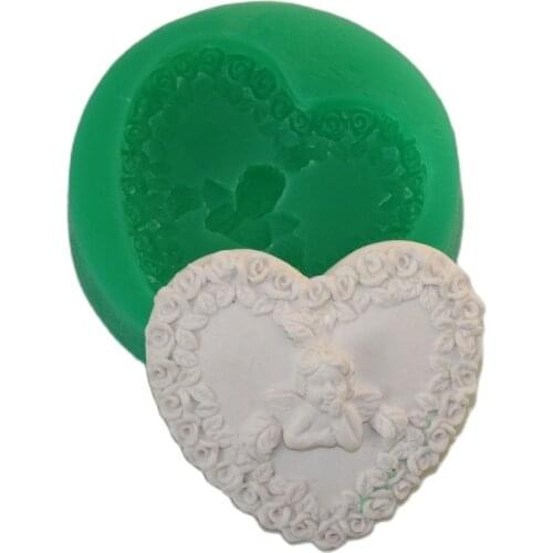 Package mail DIY cake sugar decoration tools Baking mold silicone cake cup mold rose wreath angel mold