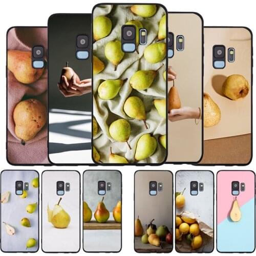 Pear Soft Case For Samsung S20 S10 S9 S8 S7 S6 EDGE Plus Lite For Note 8 9 10 Cover A7 A8 A9 black Cases
