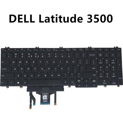 UI keyboard for Dell latitude 15 3500 UI black with Trackpoint backlight specs 0M25NK NSK-EX0BC PK132FA1B01 M25NK CN-0M25NK