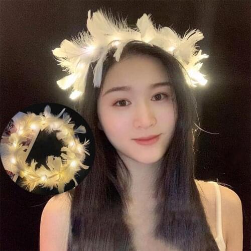 Beautiful Girls Hair Band Well-matched Delicate Plush Fairy Feather Hair Piece for Party Wedding Gifts Photography Party Banquet