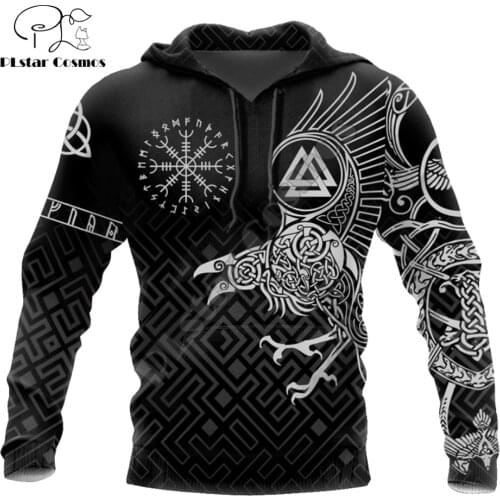 Beautiful Viking Raven Tattoo 3D All Over Printed Unisex Deluxe Hoodie Men Sweatshirt Zip Pullover Casual Jacket Tracksuit KJ307