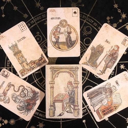 Silson Lenormand Coloured 36 Card Tarot Deck Oracle Card Game Board Game Small Poker Size Retro Style old style lenormand