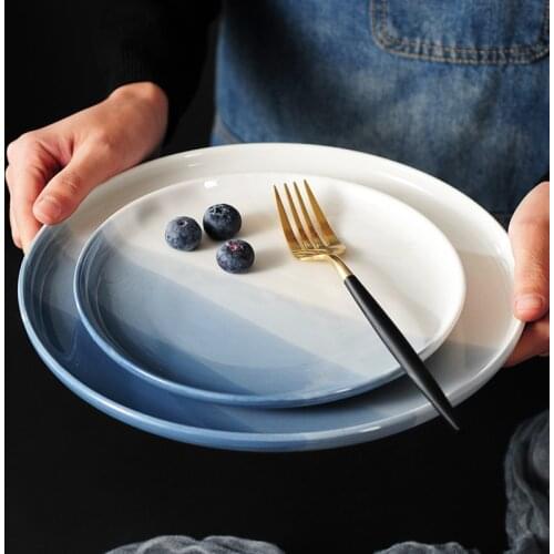 Dinner Plate Ceramic Dish Creative Color Changing Comtemperary Food Plate
