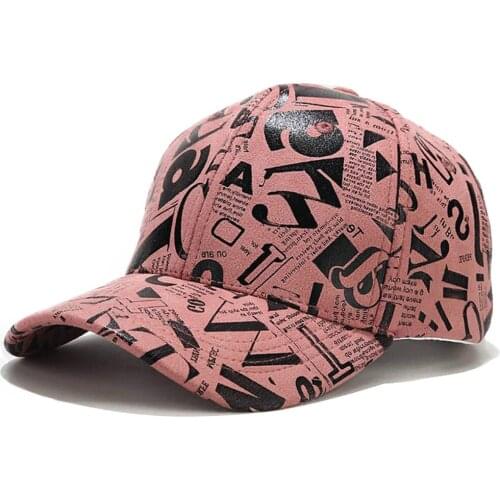 Trendy Graffiti Streetwear Korean Baseball Cap Letter Print Pink Yellow Face Cap For Men Women Snapback Hip Hop Hat Casquette