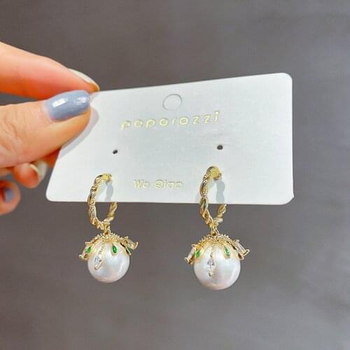 Crystal Trendy Round Women Dangle Earrings 2020 New Arrival Female Fashion Elegant Pearl Earrings Jewelry For Women