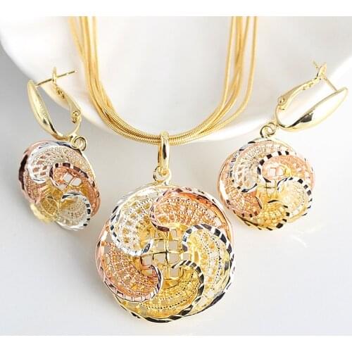 Fashion Jewelry Bohemia Jewelry Sets For Women Earrings Necklace Pendant Flower Jewelry For Engagement fashion Jewelry Findings