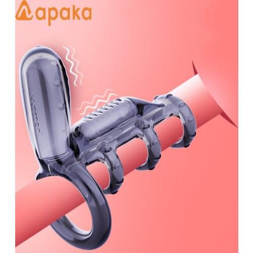 Unisex Semen Lock Ring Male Masturbator Double Shock Condom Penis Sleeve Mens Cock Rings Sexy Chastity Cage Penis Cocks Sex Toys