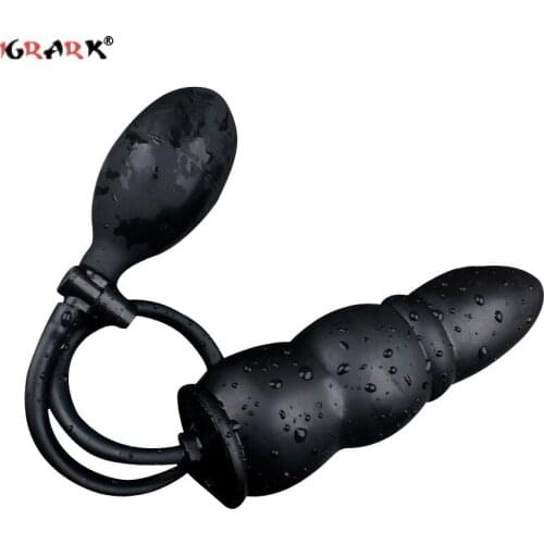 Inflatable Butt Plug Go Out Silicone Inflated Super Big Buttplug Anal Balls Blow Up Expanding Extender Dilatador Sex Toys