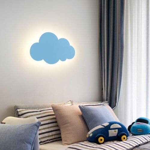 Childrens room wall lamp colorful cloud lamp simple modern cartoon led wall lamp for boys and girls nordic bedroom bedside lamp