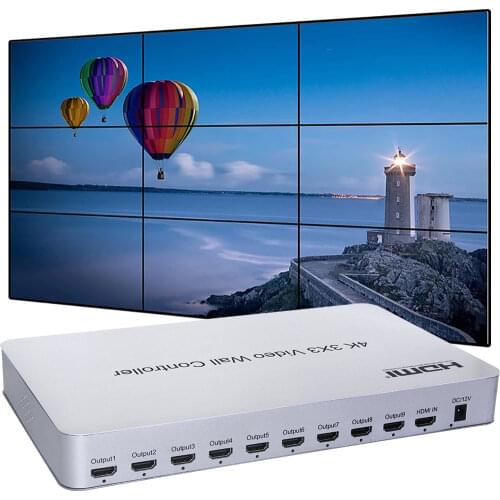 4K 3x3 Intelligent Voice Video Wall Controller HDMI AI Audio 9 TV Multi Screen Stitching Processor 1x2 1x3 1x4 2x2 2x3 2x4 3x2