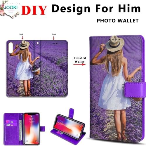 New Leather Flip Wallet Folio Phone Case Cover ForSamsung Galaxy A01 Custom Photo Mens Wallet Purple Leather