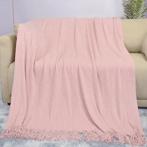 Solid Nordic Knitted Throw Thread Blanket on the Bed Sofa Plaid Travel Nap Blankets Soft Towel Bed Plaid Tapestry