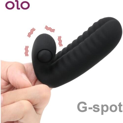 OLO Double Finger Vibrator Couples Foreplay Vagina Stimulation G-spot Massager Clitoris Stimulator Silicone Sex Toys for Women