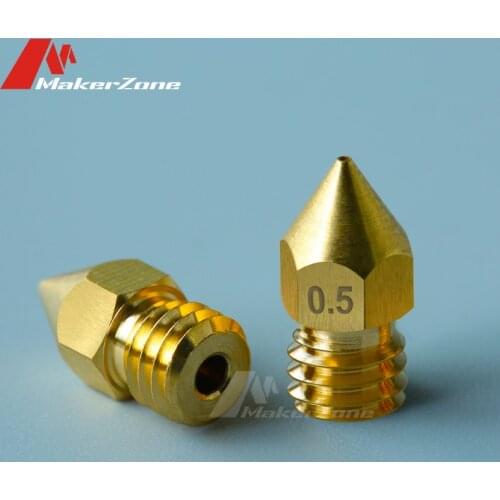 Wholesale 50PCS MK7 MK8 Nozzle Extruder Print Head 0.2MM 0.3MM 0.4MM 0.5MM Optional for 1.75MM Filament Ender-3 3D Printer