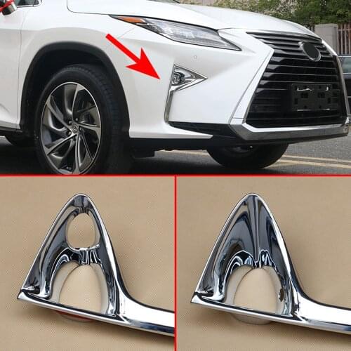 Front Foglight Fog Light Cover Trim Molding Fit For Lexus RX350 RX450h 2016 2017 2018 2019 Chrome Exterior Accessories