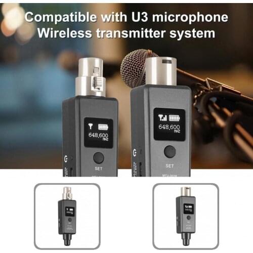 Useful U3 Wireless Microphone Transmitter Receiver Portable Wireless Mic Transmitter Receiver Stable for Audio Mixer