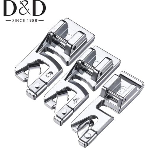 1Pc Sewing Machine Presser Foot 3/4/6mm Sewing Rolled Hemming Presser Foot for All Low Shank Snap-On Home Sewing Machine