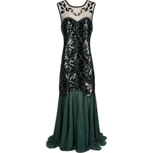 Drop Shipping 1920s Flapper Dress Gatsby Party Long Dress S-XL