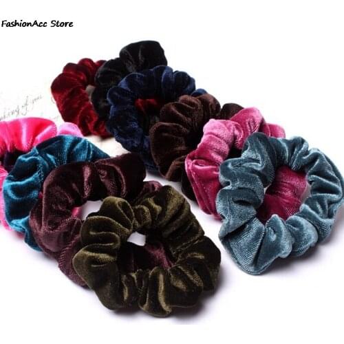 New 10 Pcs/Pack Useful Scrunchy Hair Rope Elastic Donut Velvet Hairband Women Ponytail Holder Hair Flannel Headwear
