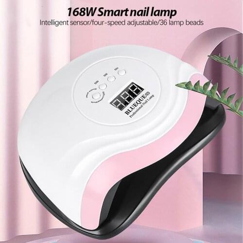 Nail Lamp 168W UV LED Nail Dryer With Smart Motion Sensor LCD Display Quick-drying Manicure Lamp For Curing Gel Nail Polish Tool